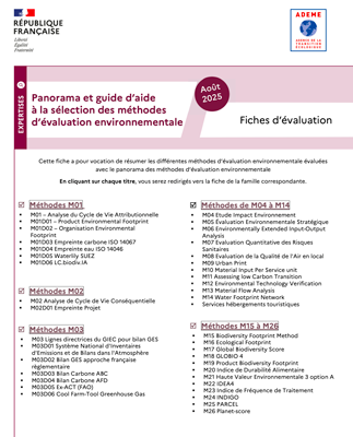 ADEME - Panorama et guide d'aide à la sélection des méthodes d'évaluation environnementale